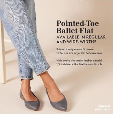 Amazon Essentials Women's Pointed-Toe Ballet Flat, Camel, 7 - Image 8