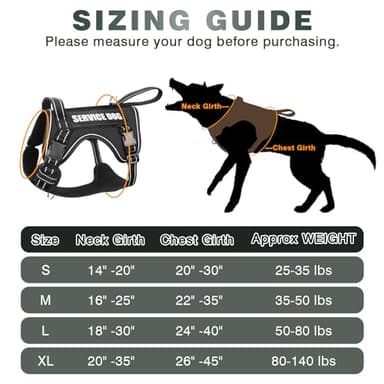 WINSEE Tactical Dog Harness, No Pull Dog Harness for Medium Large Dogs with Handle & Molle, Military Service Dog Vest Harness in Training Pet Harness for Small Dogs - Image 7