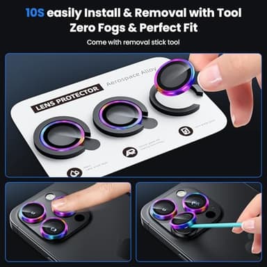 WSKEN for iPhone 16 Pro/iPhone 16 Pro Max Camera Lens Protector - [Original Shooting Model] Shatterproof Ultra HD Tempered Metal Glass Camera Screen Protector Cover Film Accessories - Image 6