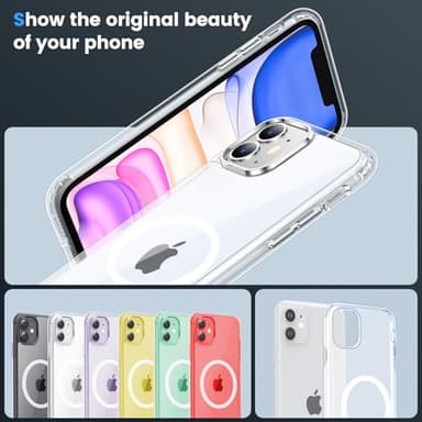 Temdan for iPhone 11 Case Clear, [Compatible with Magsafe][Anti-Yellowing][Military-Grade Protection] Shockproof Slim Phone Case Cover, Clear - Image 7