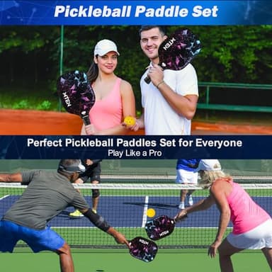 Pickleball Paddles Set of 2, USAPA Approved Fiberglass Surface Pickleball Set with 2 Pickleball Rackets,4 Pickleball Balls,1 Portable Carry Bag, Pickle Racket Set ​for Men Women - Image 6