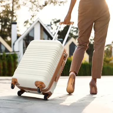 Coolife Luggage Set 3 Piece Luggage Set Carry On Suitcase Hardside Luggage with TSA Lock Spinner Wheels(Navy, 3 piece set (BP/TB/20)) - Image 2