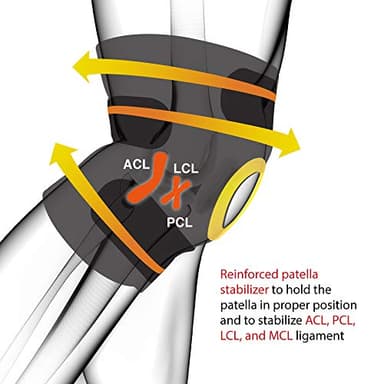 Bracoo Adjustable Compression Knee Patellar Pad Tendon Support Sleeve Brace for Men Women - Arthritis Pain, Injury Recovery, Running, Workout, KS10 (Black) - Image 5