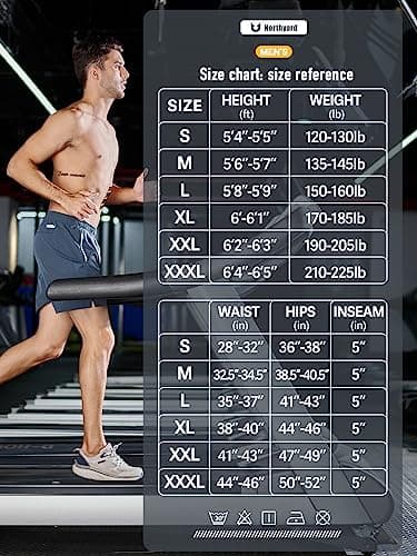 NORTHYARD Men's Running Athletic Shorts 5"/ 7"/ 9" Workout Gym Short Tennis Quick Dry Active Sport Hiking Basketball-5'' COOLGREY-S - Image 6