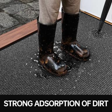 Naturei Front Door Mat, 4' x 6' Heavy Duty Indoor Outdoor Door Mat for Entryway, Commercial Door Mats Entrance, Low Profile Welcome Mats Non-Slip, Durable Rubber Backing Entry Mat for Patio, Home - Image 2