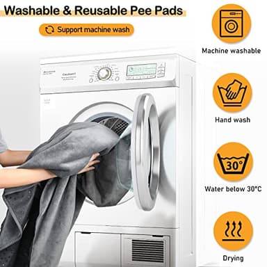 LOOBANI 2 Packs Extra Large Reusable Dog Mat for Floor, Non-Slip Washable Pee Pads for Dogs, Fast Absorbent Pet Whelping Pads, Puppy Playpen Mat for Incontinence, Housebreak, Crate, 36x48in, Gray - Image 5