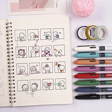 WRITECH Liquid Ink Rollerball, 0.5mm Extra Fine Point, Smooth Writing Quick Dry Roller Pens 8 Assorted Colors for Journaling, Drawing & Sketching (Vintage) - Image 7