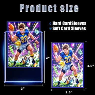 TRUGQ 400 Card Sleeves Top Loads for Cards,3"X4"Baseball Card Protectors,Toploaders Hard Plastic for Trading Game Sports Football Cards(200 Hard Protectors + 200 Soft Sleeves - Image 5