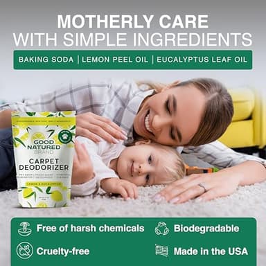 Good Natured Brand | Carpet Deodorizer & Freshener Powder | 31 oz Pet Odor Eliminator for Strong Odor & Pet Urine | Fresh Natural Lemon & Eucalyptus Scent | Safe for Homes with Pets - Image 4