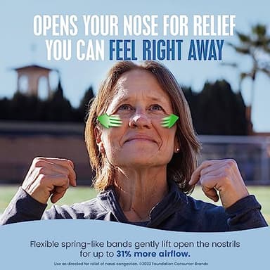Breathe Right Nasal Strips | Extra Strength | Clear | For Sensitive Skin I Drug-Free Snoring Solution & Nasal Congestion Relief Caused by Colds & Allergies | 44 Count (Packaging May Vary) - Image 3