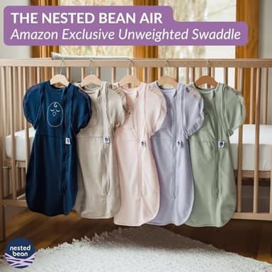 Nested Bean Air 6-in-1 Adaptable Baby Sleep Sack - Unweighted - Comfort & Safety for Natural Sleep, Preferred Arm Position Reduces Startle Reflex, Better for Baby, NB (7-13lbs) Lavender - Image 4