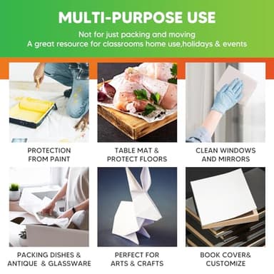 15" x 12" Packing Paper for Moving Supplies, 90 Sheets Newsprint Paper, Newspaper Wrapping Paper for Arts, Crafts, Packing Boxes for Moving, Shipping, Packaging, Packing Materials, Glasses Box Filler - Image 3