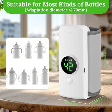 Portable Bottle Warmer for Travel, Fast Warming Comfortable Baby Feeding On The Go, Waterless Milk Warming with Battery-Powered for Home Outdoor - Image 2