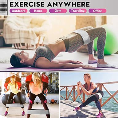 Renoj Resistance Bands, Exercise Workout Bands for Women and Men, 5 Set of Stretch Bands for Booty Legs, Pilates Flexbands - Image 5