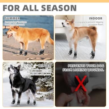 KOOLTAIL Dog Socks for Hot/Cold Pavement to Prevent Licking Paws,Dog Boots&Paw Protector for Hardwood Floors Anti Slip,Traction Control No Twist Grip Booties for Small Medium Large Senior Dogs L - Image 6