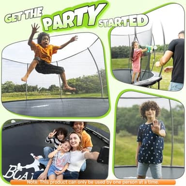 BCAN Trampoline 14FT Trampoline Outdoor with Enclosure for Kids Adults-Black-2025 - Image 4
