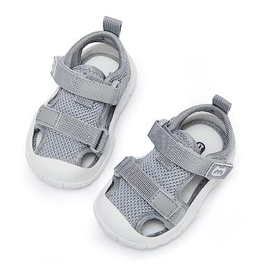 BMCiTYBM Toddler Boy Girl Closed Toe Summer Sandals Lightweight Shoes Infant Non-Slip First Walking Sneakers 6 9 12 18 24 Months Grey Size 7 Toddler - Image 3