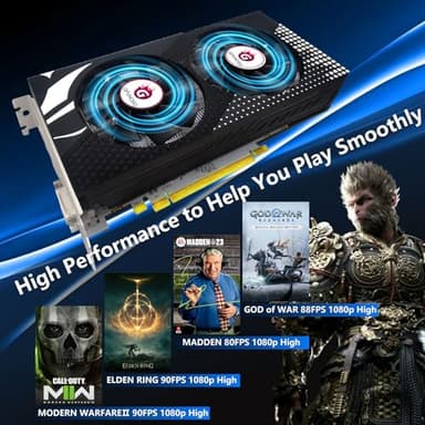 Radeon RX 580 8GB Graphics Card, GDDR5 1289MHz 2048SP 256bit, HDMI, DP, DVI-Output, GPU with Dual Cooling Fan, PCIE 3.0, AMD Video Card for Computer Gaming and Office, Supports Up to 8K - Image 3