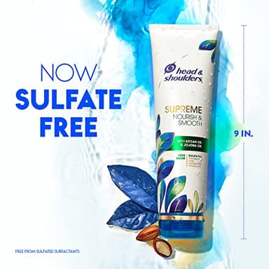 Head & Shoulders Supreme Anti Dandruff Shampoo and Conditioner Set, Sulfate Free, Argan & Jojoba Oil, For Dry Scalp, Nourishes & Smooths, Safe for Color Treated Hair, 11.8 & 9.4 Fl Oz - Image 3