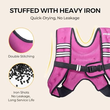 PACEARTH Weighted Vest,4lb/6lb/10lb/12lb/16lb/20lb/25lb/30lb Weight Vest with Reflective Stripe, Body Weight Vests Adjustable for Men, Women Workout, Strength Training, Running, Walking, Jogging - Image 7
