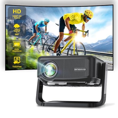 [360°Adjustable Stand] Mini Projector with WiFi and Bluetooth: Electric Focus & Auto Keystone 1080P 500 ANSI Bluetooth Projector, ONOAYO AY3 Portable Movie Phone Projector for Home Upgrade Black - Image 1