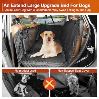 Vailge Dog Car Seat Cover, Dog Hammock for Car Backseat, Non Inflatable seat Cover for Back seat,Hard Bottom Back Seat Protector for Cars,Trucs & SUVs - Image 2