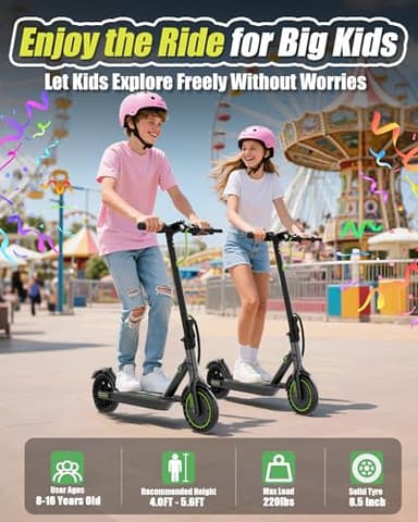 MAXSHOT Electric Scooter Adults & Big Kids, 350W Powerful Motor, Top Speed 16/19MPH, 12/16/19/21Miles Range, 8.5" Solid Tires Folding Commuter Escooter with Dual Suspension for Commuting, APP Control - Image 3
