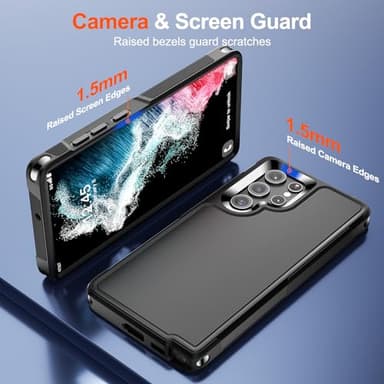 zapica Designed for Samsung Galaxy S22 Ultra Case, [Military Drop Protection] [Dual Layer Structure Design] Heavy Duty Shockproof Non-Slip Phone Cover for Galaxy S22 Ultra, Black - Image 5