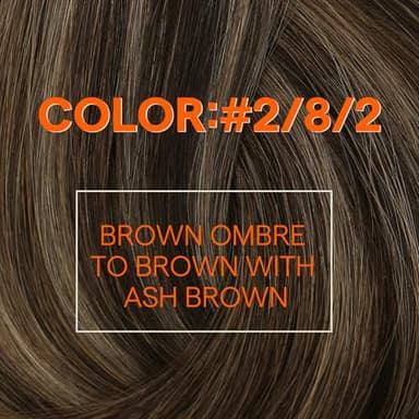 Full Shine Sew in Hair Extensions Real Human Hair Weft Hair Extensions Brown Highlighted Human Hair Weft Extensions 24Inch Sew in Hair #2/8/2 Balayage Dark Brown to Light Brown 105g - Image 4