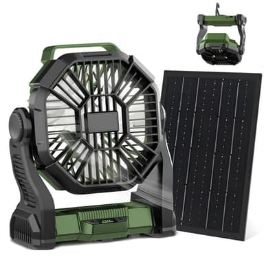 CONBOLA 25400mAh,Camping Fan, Portable Fans Rechargeable 9-Inch Battery Powered (180Hrs) LED Lantern, USB C Battery Beach Fan. - Image 1