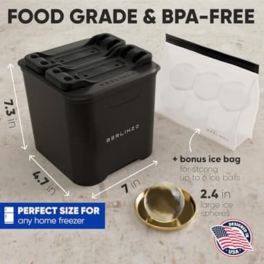 Berlinzo Premium Clear Ice Cube Maker with Conversation Ice Prints – 2 Large 2.1" Crystal Clear Ice Squares – Giftable Idea for Party, Game Night & Just for Fun – Includes Storage Bag (Non-Electric) - Image 5