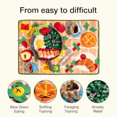 Snuffle Mat for Dogs - Removable Themed Interactive Puppy Mat for Boredom, Training & Slow Feeding - Encourages Foraging Skills Exploration (Medium) - Image 2
