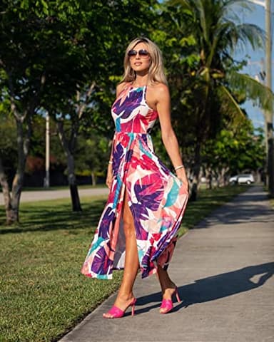 KILIG Women's Summer Maxi Dress 2025 Casual Sleeveless Split Floral Sundress Beach Vacation Flowy Long Dresses(Floral15,S) - Image 6