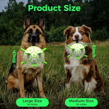 QDAN Premium Glow in The Dark Dog Toys, Dog Ball with Straps, Soccer Ball for Dogs, Outdoor Dog Toys, Pet Birthday Toys, Puppy Essentials for Small to Medium (6Inch) - Image 5