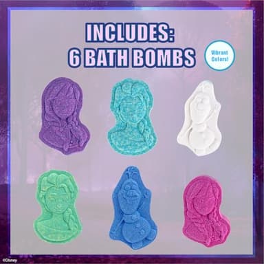 Disney Frozen 6 Pack Berry Scented Bath Bombs - Ages 3+ Character Molded Bath Bombs – Fun & Bright Colors - Great Birthday Gifts, Stocking Stuffers, Slumber Parties, Spa Days & More by Townley Girl - Image 2