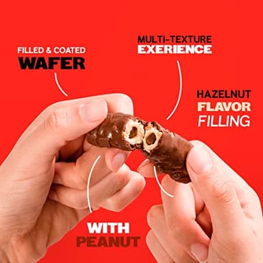 Muibon | Wafer filled with Hazelnut flavored cream with Chocolate flavored coating and Peanuts| 31 Ounce Jar (40 Inner Packs) - Image 3