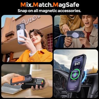 Thomo Magnetic for iPhone 16 Case, [Full Camera Protection] [Compatible with Magsafe] Military-Grade Shockproof, Anti-Fingerprint Translucent Matte Phone Case,Black - Image 7