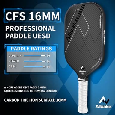 Pickleball Paddles, USAPA Approved, 3k Friction Surface Carbon Fiber Pickleball Paddle, Durable &Lightweight Pickleball Rackets for Adults - Image 2