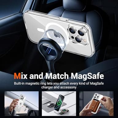 Temdan for iPhone 16 Pro Case Clear, [Compatible with Magsafe][Anti-Yellowing][Military-Grade Protection] Shockproof Slim Magnetic Phone Case for iPhone 16 Pro, Transparent - Image 3