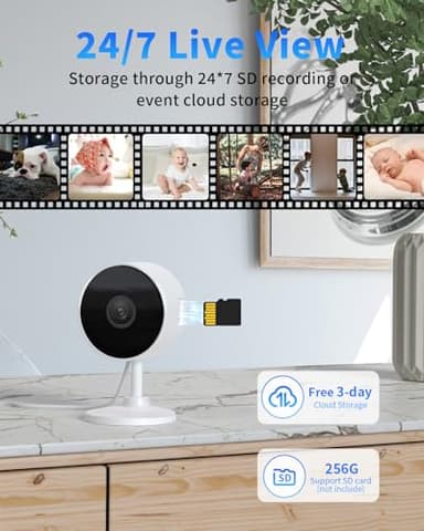 [5G & 2.4G] 2K Indoor Security Cameras for Home Security, AI Voice Change for 2-Way Talk, Motion Detection, Night Vision, 24/7 SD Recording/Cloud Storage, Baby Monitor/Dog/Pet Camera with Phone App - Image 6