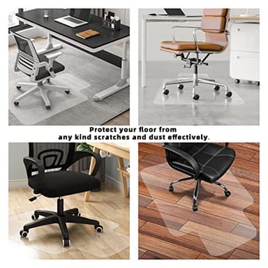 Office Chair Mat for Hardwood Floor, 36"x48" Clear Desk Chair Mat Easy Glide for Rolling Chair, Heavy Duty Vinyl Floor Protector Mat for Home or Office, Easy Clean and Flat Without Curling - Image 6