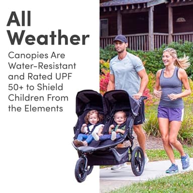 BOB Gear Revolution Flex 3.0 Duallie Double Jogging Stroller, Graphite Black - Image 7