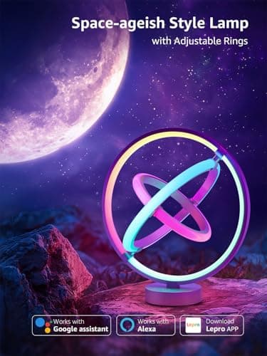Lepro TB1 AI Smart Table Lamp, RGB+IC Addressable Color Changing Desk Light Alexa Google Home Enable, Music Sync, DIY Endless Scenes, APP Control Cool LED Lamp for Room Decor Ambient Lighting, 2.4 GHz - Image 5