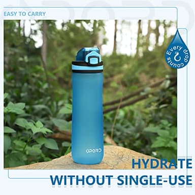 Opard Peak Water Bottle 20 Oz BPA Free Tritan Plastic Leak Proof Flip Top for School Kids Sports Gym Yoga Camping (Aqua) - Image 5