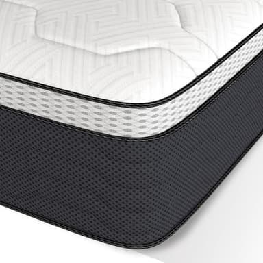 Z-hom King Mattress 12 Inch, King Size Spring Gel Memory Foam, Medium Firm in a Box, Hybrid Coil Innerspring Mattress for Adjustable Bed Frame, White Grey - Image 6