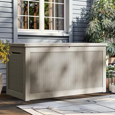 YITAHOME 260 Gallon XXL Large Deck Box, Outdoor Resin Storage Box, Lockable Storage Container for Patio Cushions, Furniture, Garden Tools, Water Resistant (Brown) - Image 9