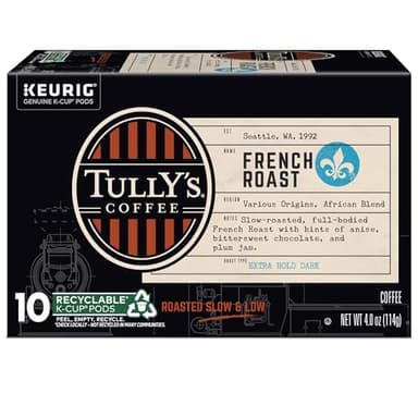 Tully's Coffee French Roast, Keurig Single Serve K-Cup Pods, Dark Roast Coffee, 60 Count, (6 Packs of 10) - Image 9