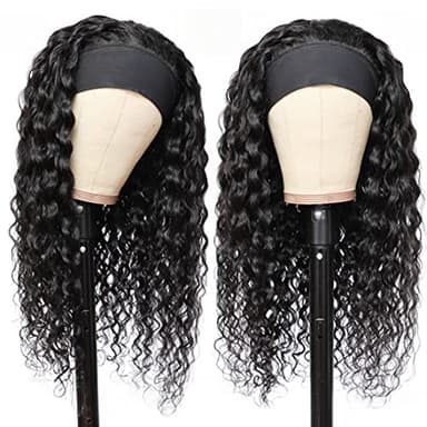 Aiterina 26 Inch Headband Wig Human Hair Deep Wave Headband Wigs for Black Women Virgin Human Hair Headband Wig Glueless Curly Headband Wig Human Hair Natural Color - Image 8