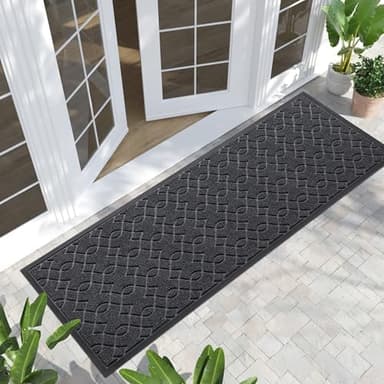 Yimobra Outdoor Runner Rug 72x24, All-Season Waterproof Doormat Outdoor Entrance, Heavy Duty Non-Slip Outside Commercial Grade Door Mat, Easy Clean, Black Gray - Image 3