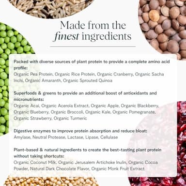 Ora Organic Vegan Protein Powder - 23g Plant Protein for Women and Men - Chocolate Flavor 20 Servings, Bloat-Free, Gluten Free, Non-GMO, No Artificial Sweeteners - Image 3